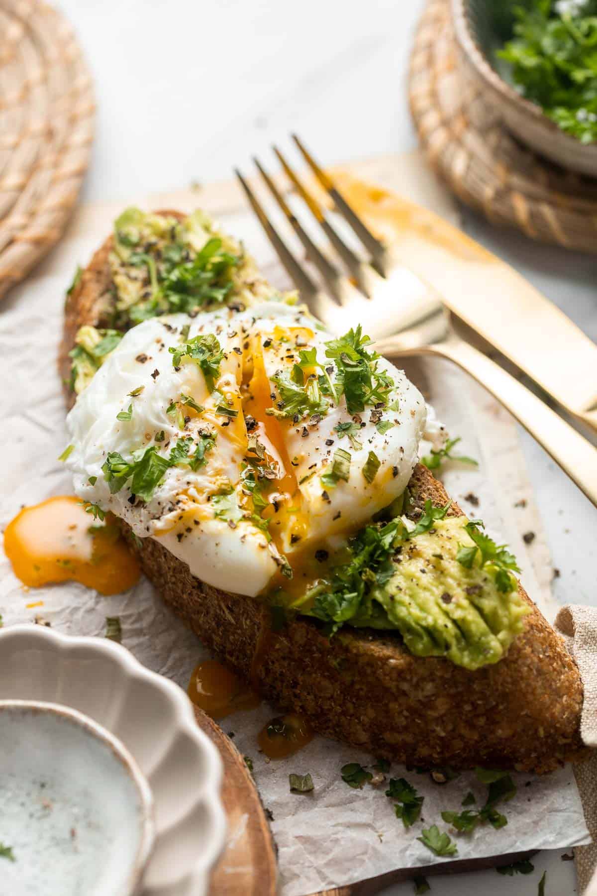 Avocado Toast with Egg is the perfect recipe to make for breakfast when you are short on time but looking for something delicious, healthy, and nutritious. | aheadofthyme.com