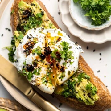 Avocado Toast with Egg is the perfect recipe to make for breakfast when you are short on time but looking for something delicious, healthy, and nutritious. | aheadofthyme.com