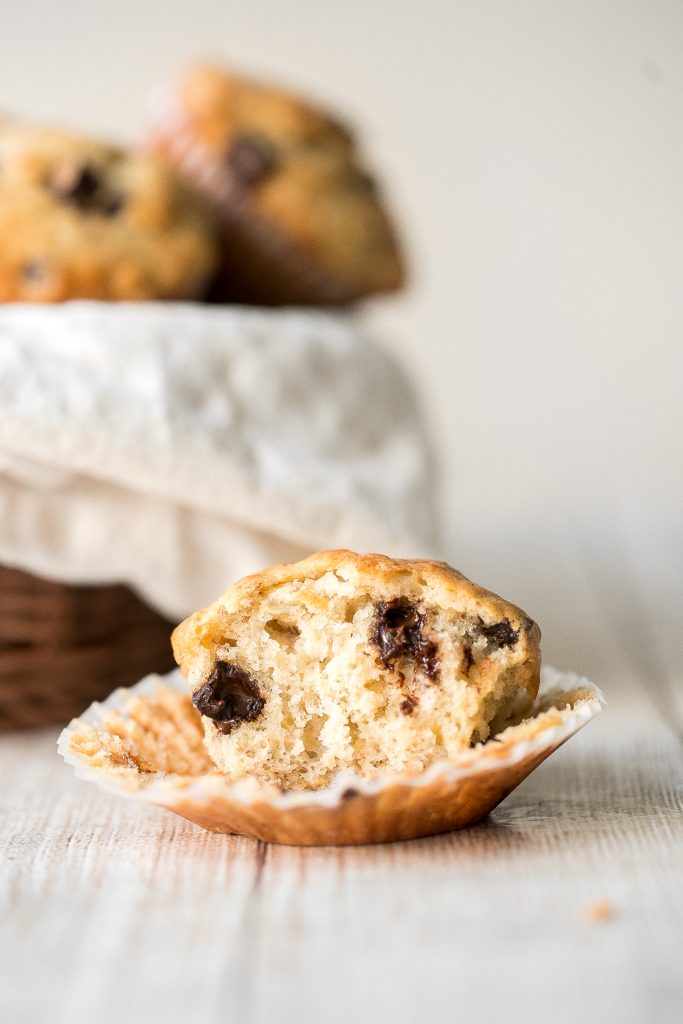 Fluffy soft and moist, these are the best banana chocolate chip muffins ever. Prep this easy one bowl recipe in less than 10 minutes with a few ingredients. | aheadofthyme.com
