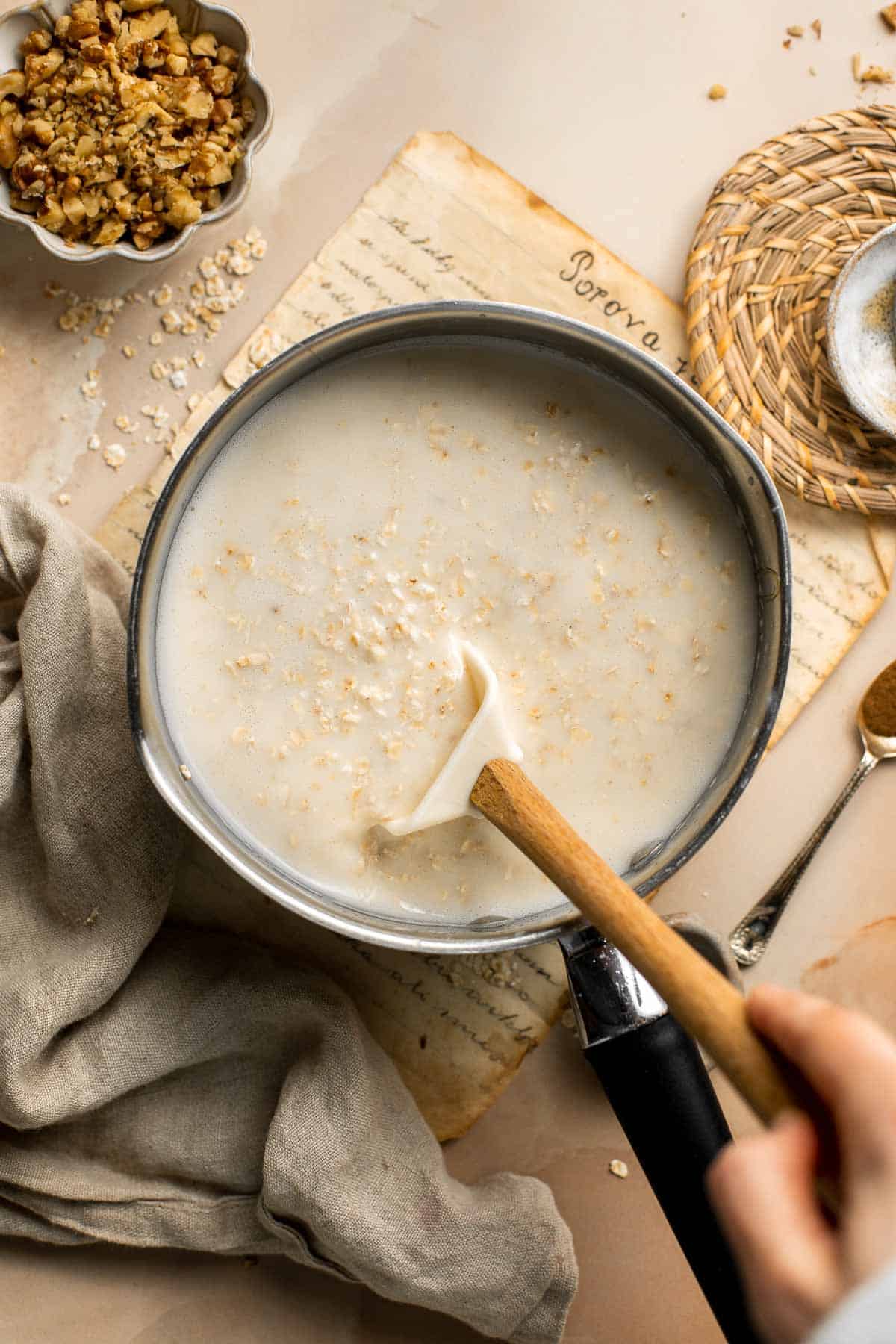 Oat Porridge is a healthy, delicious breakfast that's warm, comforting, cozy, and great for all ages. A quick easy recipe to warm you up on cold mornings. | aheadofthyme.com