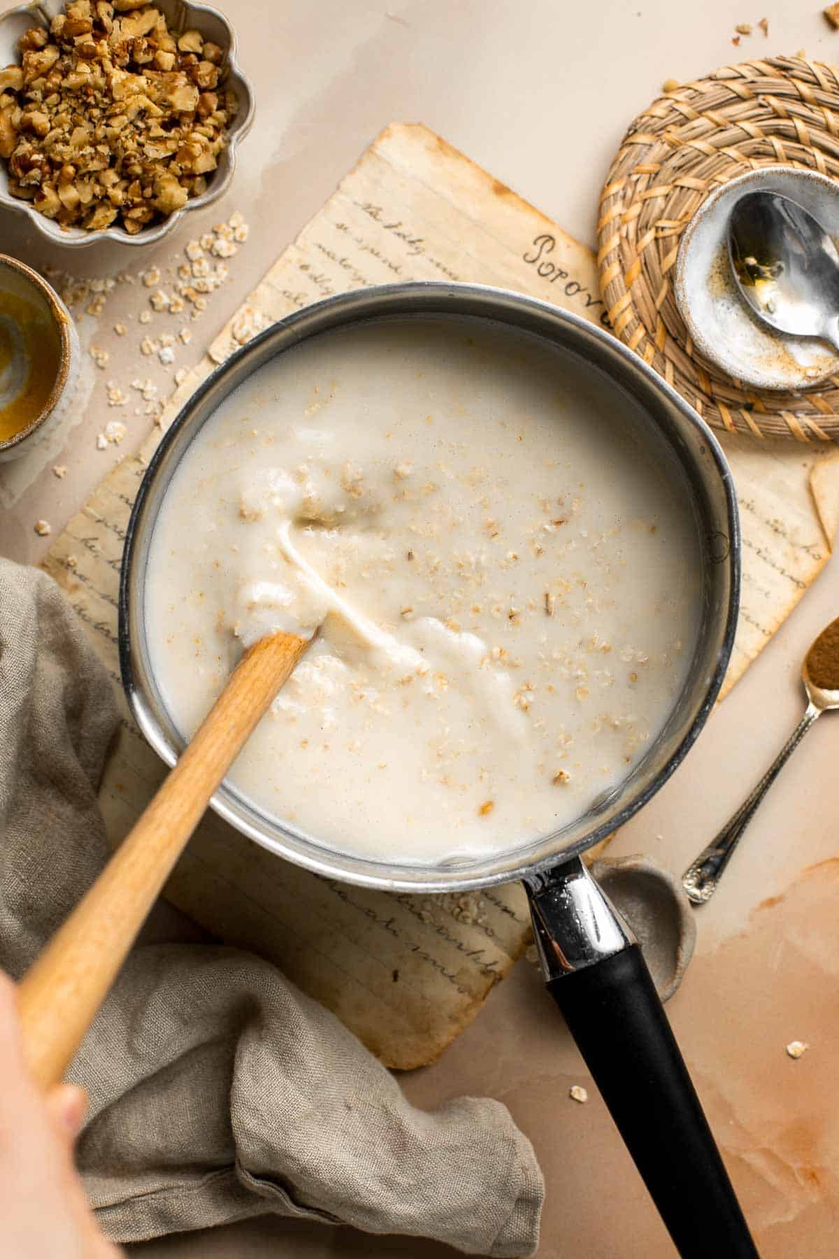 Oat Porridge is a healthy, delicious breakfast that's warm, comforting, cozy, and great for all ages. A quick easy recipe to warm you up on cold mornings. | aheadofthyme.com