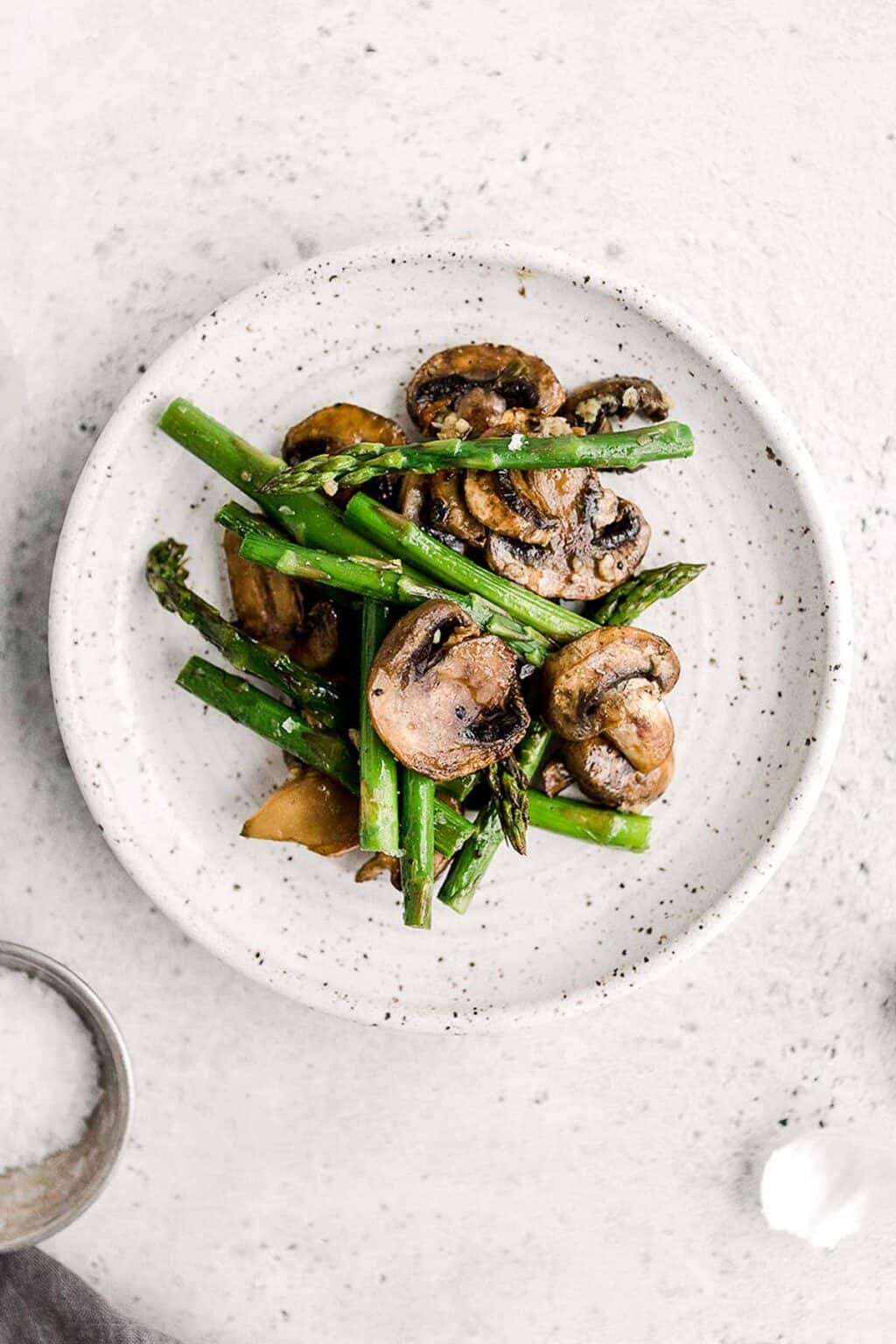 Roasted Asparagus and Mushrooms Ahead of Thyme