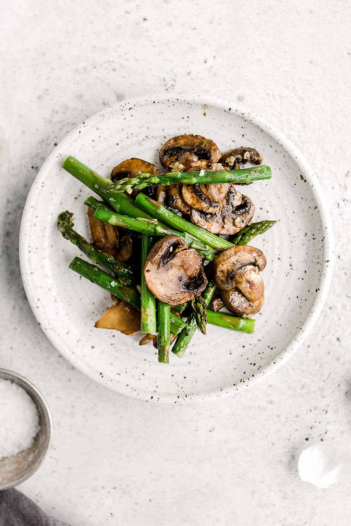 Roasted Asparagus and Mushrooms Ahead of Thyme