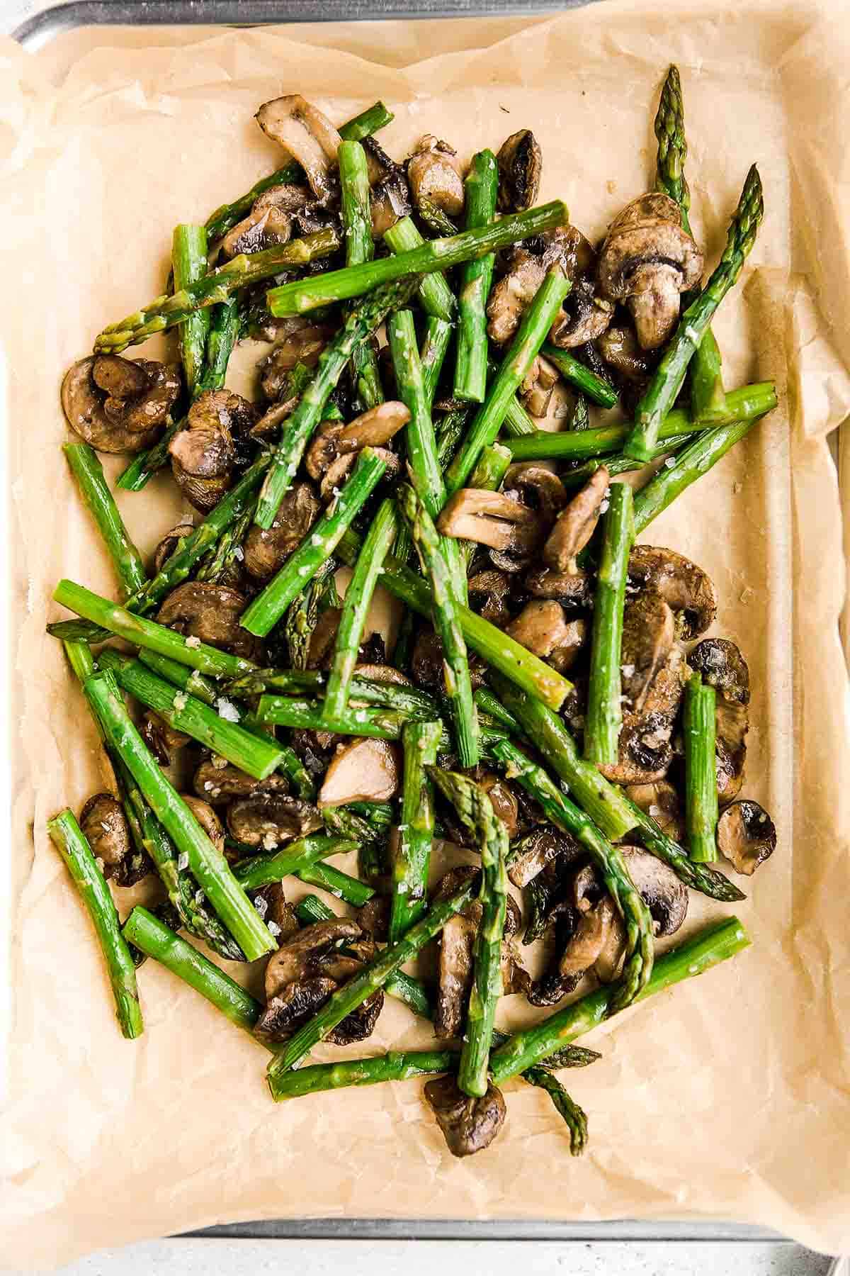Roasted Asparagus and Mushrooms - Ahead of Thyme