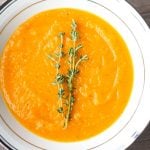 Roasted Butternut Squash Soup: This delicious roasted butternut squash soup sums up the taste of the holidays in one spoon. Rosemary, sage and thyme, need I say more? | aheadofthyme.com