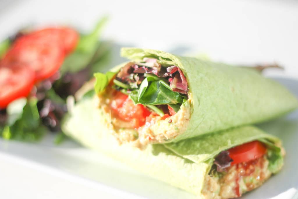 Vegan Hummus Wrap: This vegan hummus wrap is quick, simple and, best of all, healthy! Follow this easy recipe for a delicious lunch | aheadofthyme.com