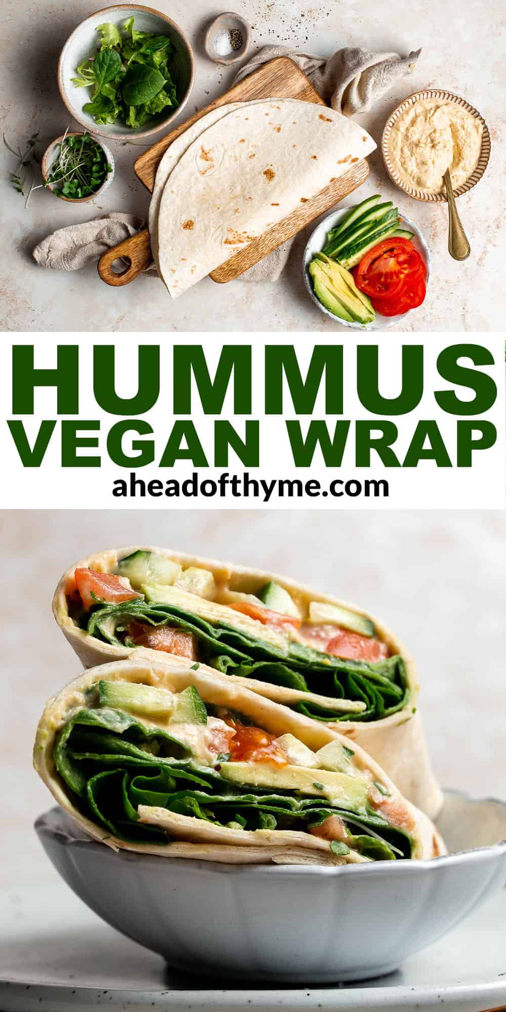 Easy Hummus Tortilla Wrap - Plant-Based on a Budget