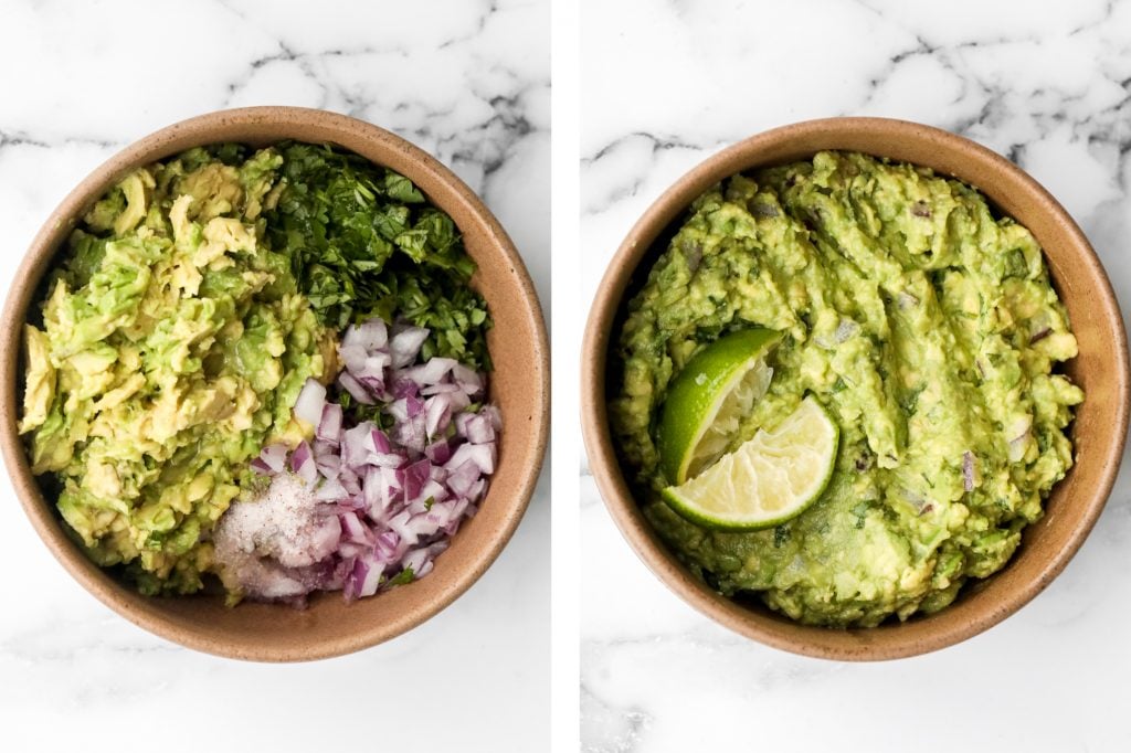Delicious and easy guacamole is simple to make with just a few fresh ingredients in 5 minutes. This popular authentic Mexican dip is a total crowd-pleaser. | aheadofthyme.com