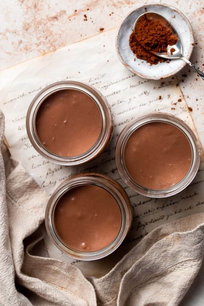 Nutella mousse cups are rich, creamy, airy, and delicious. No bake and whipped together in just minutes with a few ingredients before it's ready to chill. | aheadofthyme.com