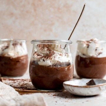 Nutella mousse cups are rich, creamy, airy, and delicious. No bake and whipped together in just minutes with a few ingredients before it's ready to chill. | aheadofthyme.com