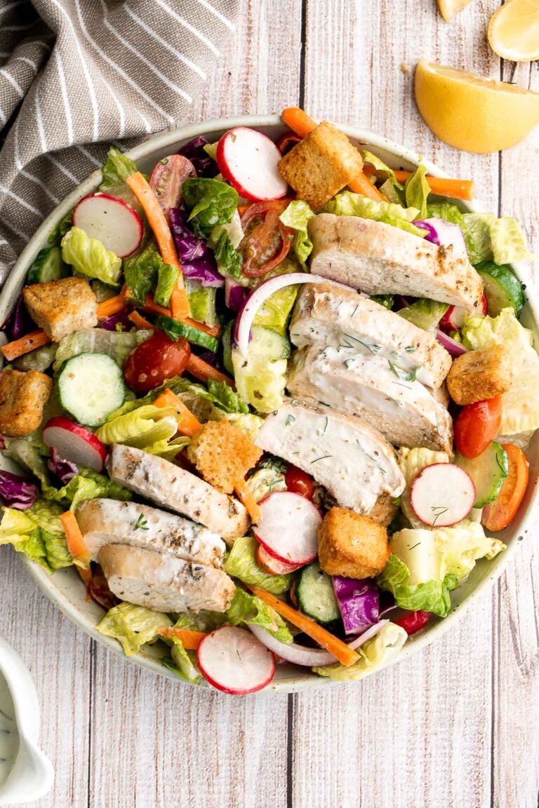 Chicken Garden Salad with Ranch Dressing Ahead of Thyme