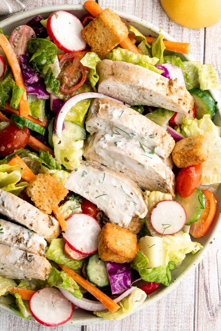 Chicken Garden Salad with Ranch Dressing - Ahead of Thyme