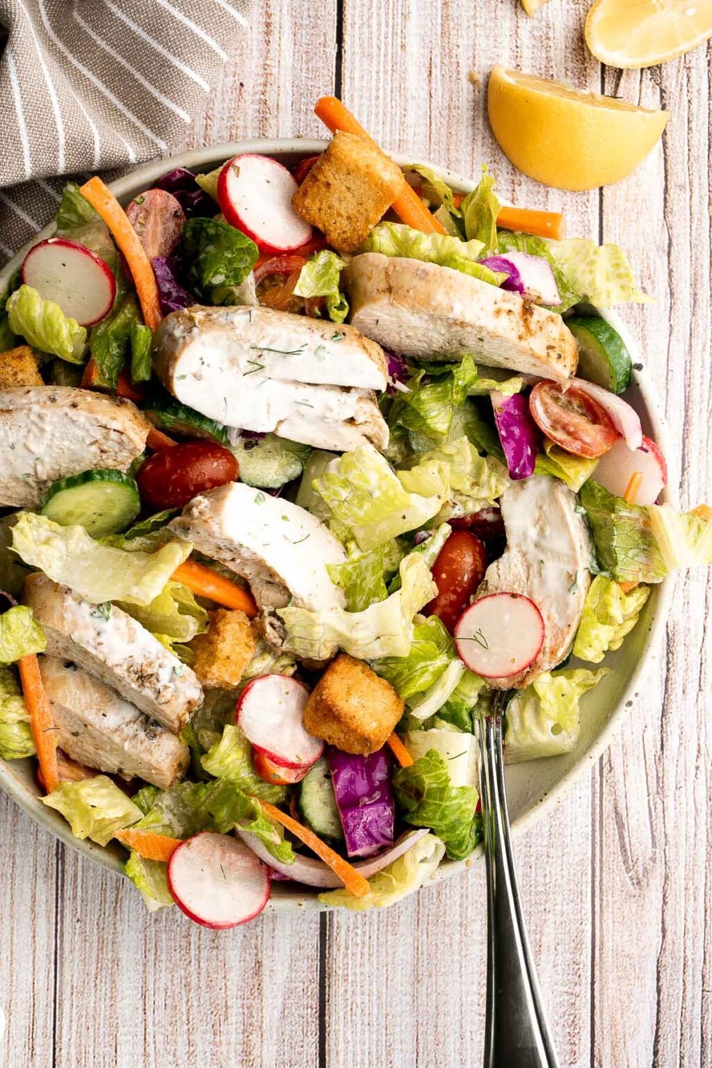 Chicken Garden Salad with Ranch Dressing - Ahead of Thyme