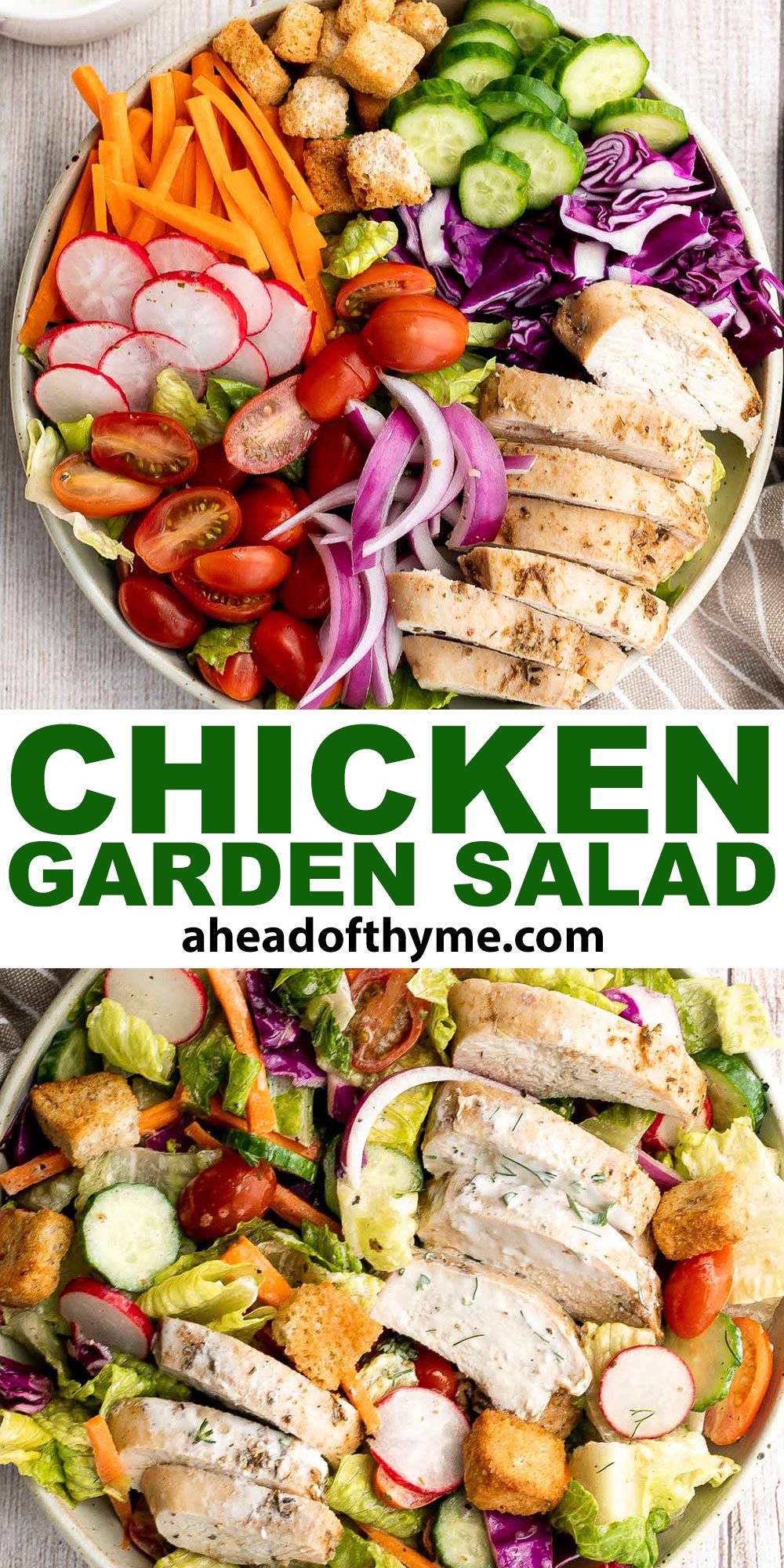 Chicken Garden Salad with Ranch Dressing