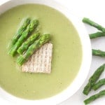 Creamless Cream of Asparagus Soup: Take advantage of in-season asparagus this spring and savour its flavour in a delicious and smooth, creamless cream of asparagus soup | aheadofthyme.com