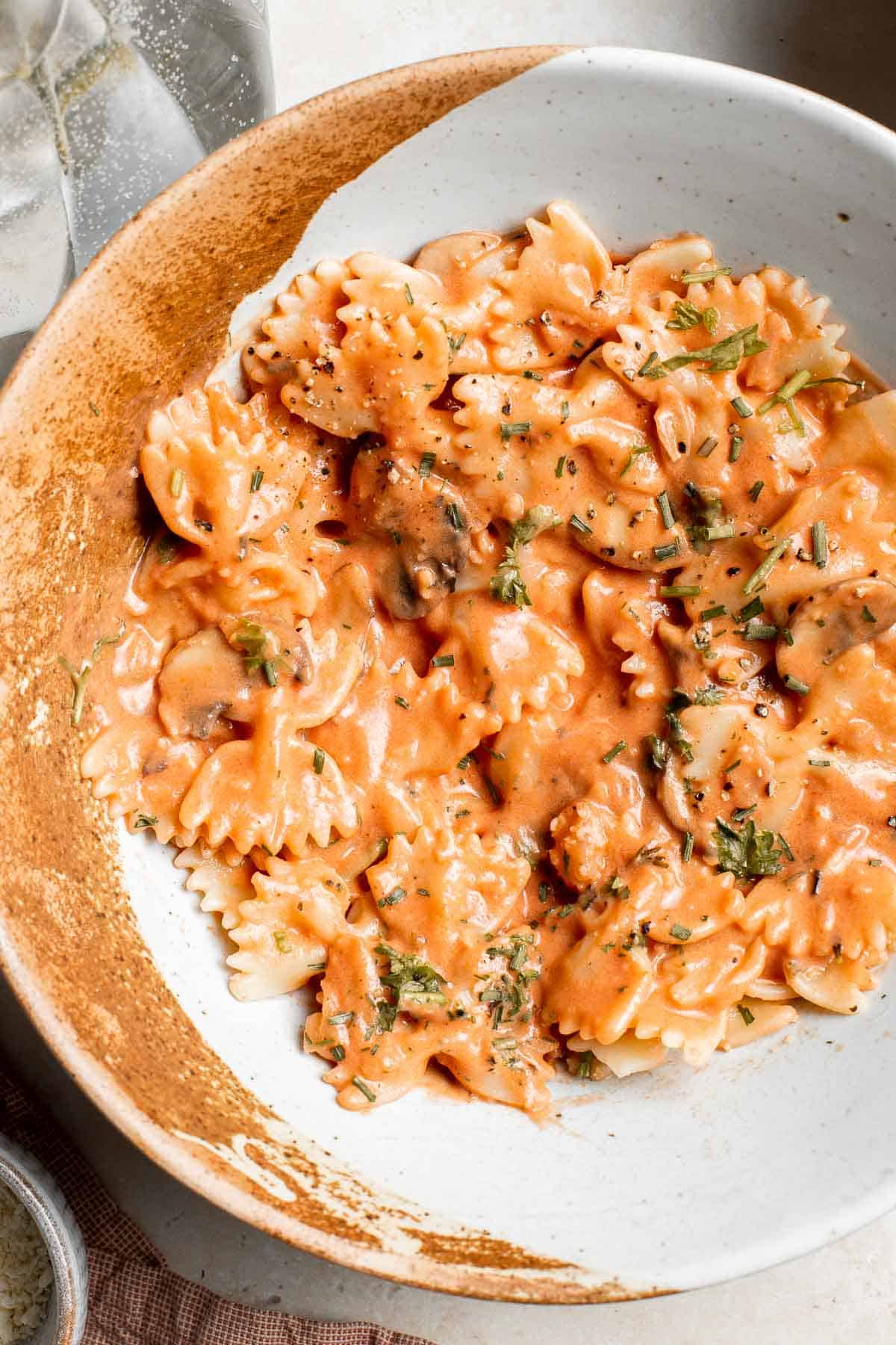 Farfalle Pasta with Mushroom Rosé Sauce - Ahead of Thyme