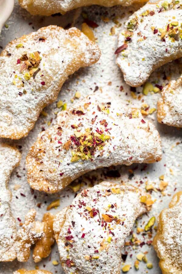 Ghottab Ghotab / Qottab Pastry (Persian Walnut Filled Crescents) - Ahead of Thyme