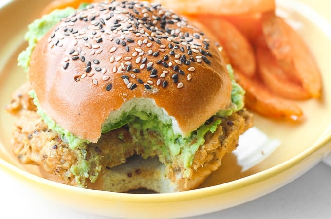 Homemade Veggie Burger with Lima Beans: You don't need to be vegetarian to enjoy a protein-packed, juicy and flavourful homemade veggie burger with lima beans. | aheadofthyme.com