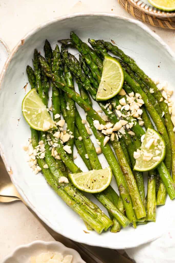 Quick and easy Sautéed Asparagus is a simple, savory side dish that goes well with almost any main dish. It's healthy, flavourful, and seasoned simply. | aheadofthyme.com