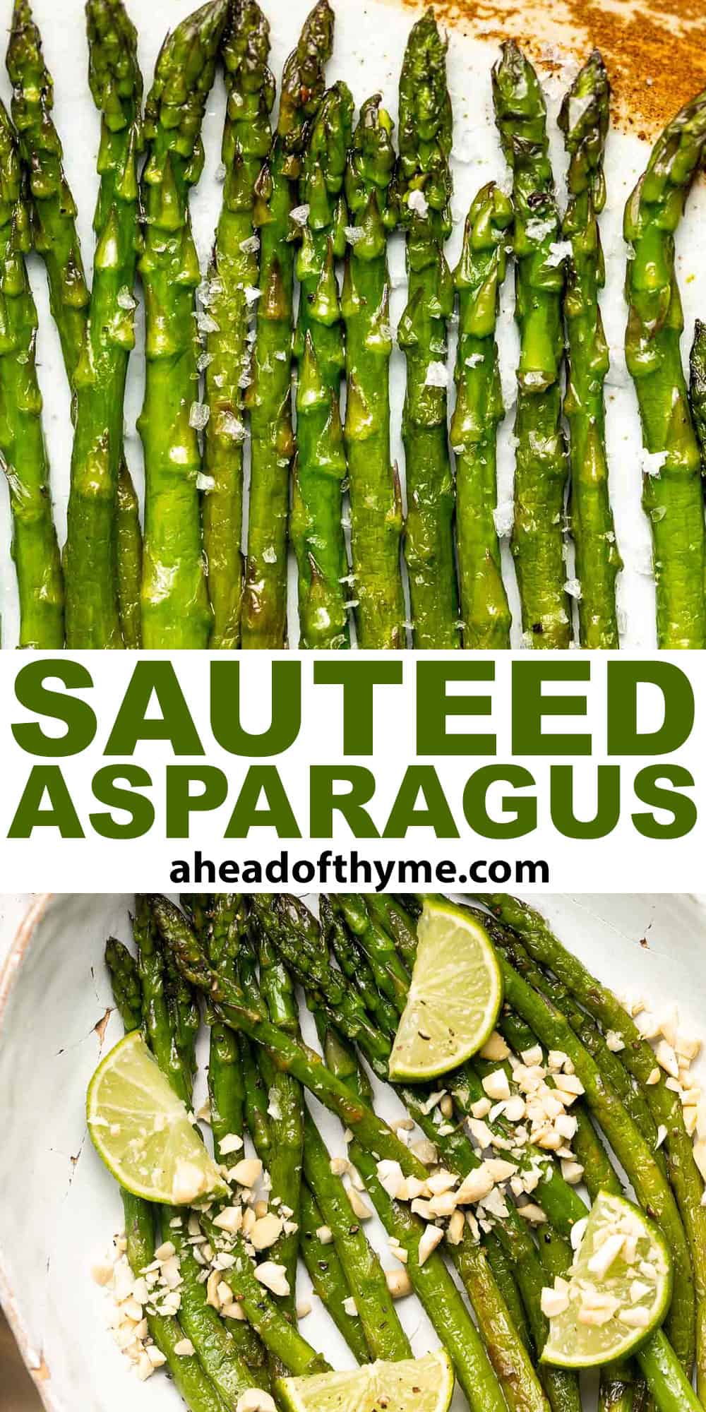 Quick and easy Sautéed Asparagus is a simple, savory side dish that goes well with almost any main dish. It's healthy, flavourful, and seasoned simply. | aheadofthyme.com