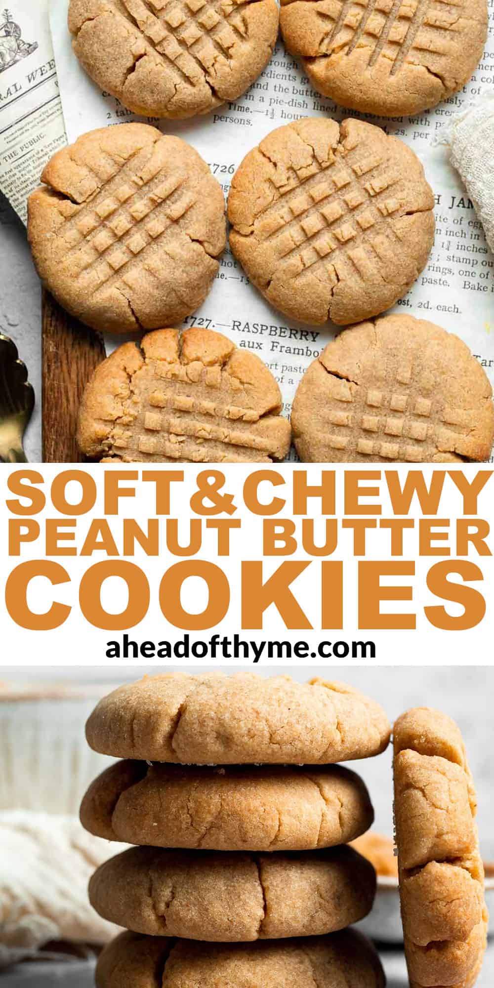 The BEST Soft and Chewy Peanut Butter Cookies are thick, puffy, and melt-in-your-mouth good. Easy to make in under 20 minutes — and they stay soft for days! | aheadofthyme.com