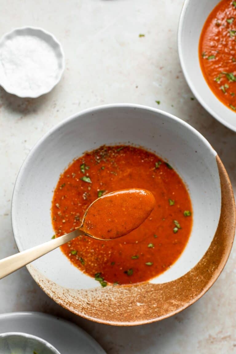 Roasted Red Pepper and Tomato Soup Ahead of Thyme