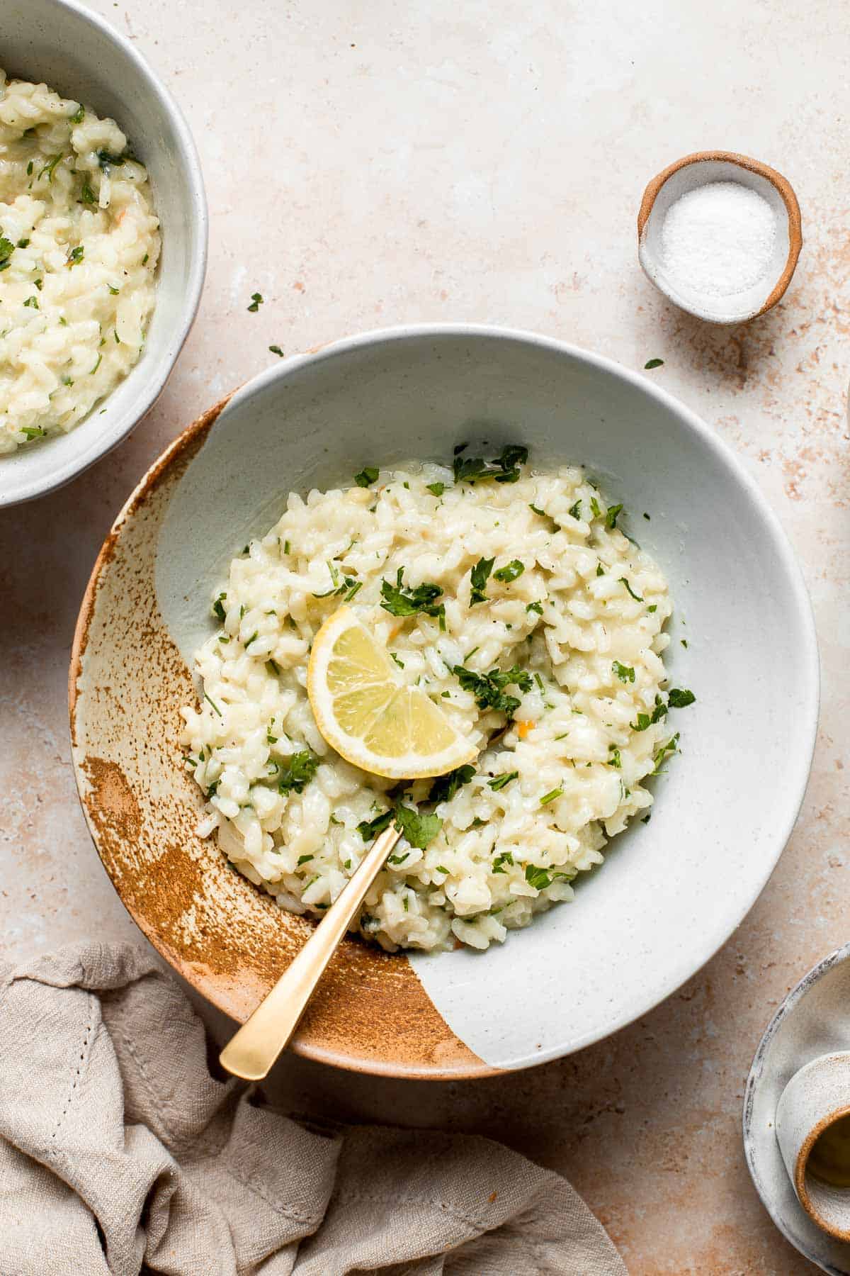 Creamy Parmesan (No Wine) Risotto is a rich, creamy, and comforting classic Italian dish that may be intimidating but is actually quick and easy to make. | aheadofthyme.com