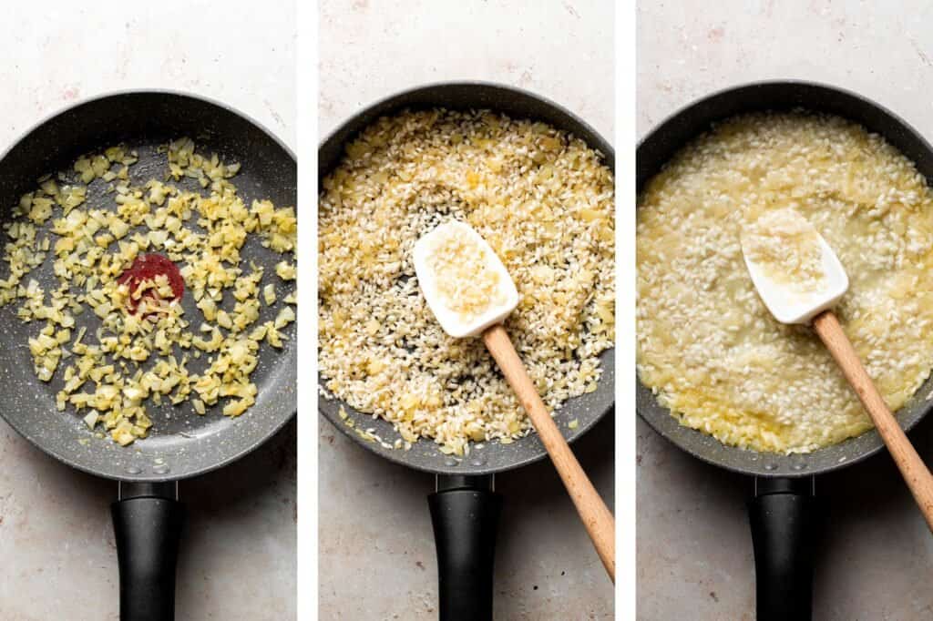 Creamy Parmesan (No Wine) Risotto is a rich, creamy, and comforting classic Italian dish that may be intimidating but is actually quick and easy to make. | aheadofthyme.com