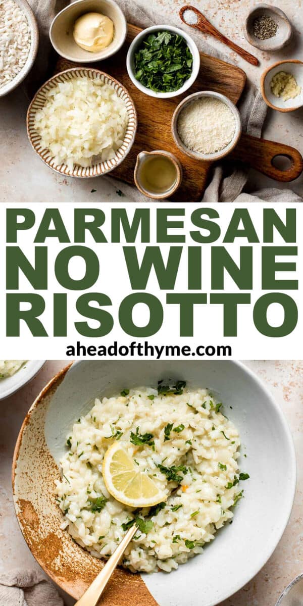 Creamy Parmesan (No Wine) Risotto Ahead of Thyme