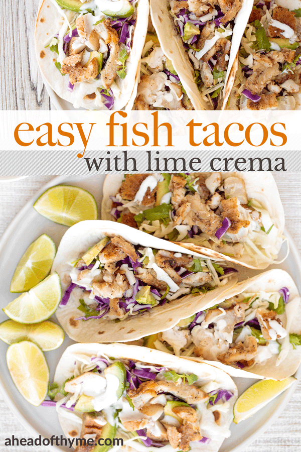 Fish Tacos with Lime Crema