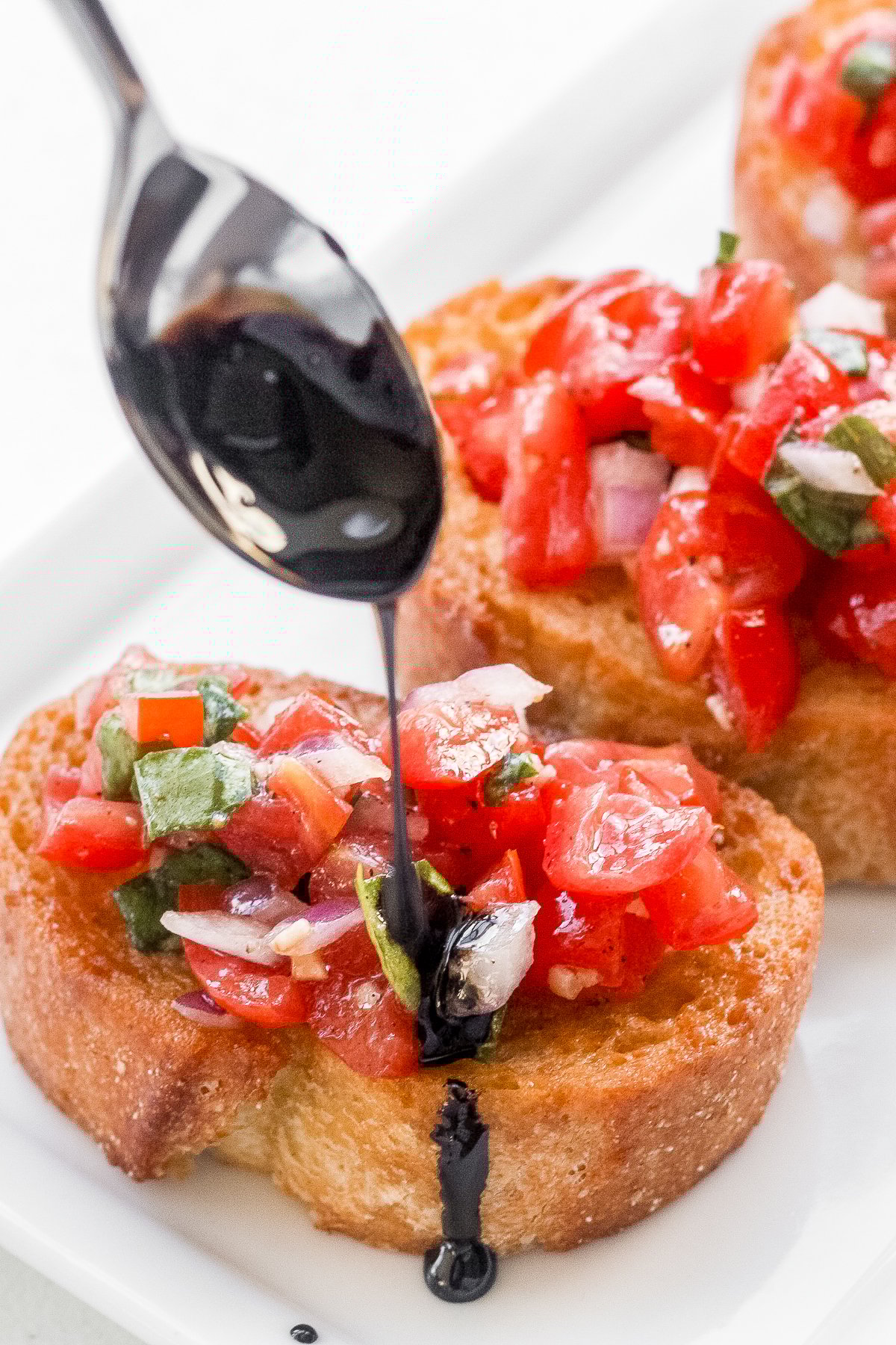 Easy Tomato Bruschetta with Balsamic Glaze Ahead