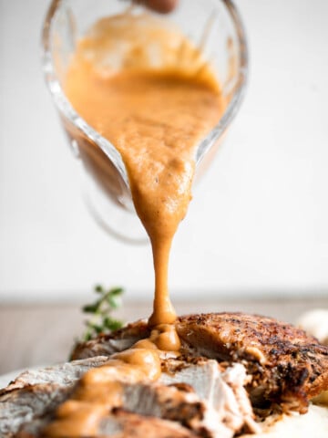 Classic Homemade Turkey Gravy is rich, smooth, and delicious, made from leftover drippings and turkey stock. The perfect easy Thanksgiving gravy recipe. | aheadofthyme.com