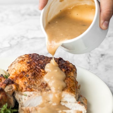 Thanksgiving is not the same without thick and delicious, classic homemade turkey gravy made using leftover drippings and homemade turkey stock. | aheadofthyme.com