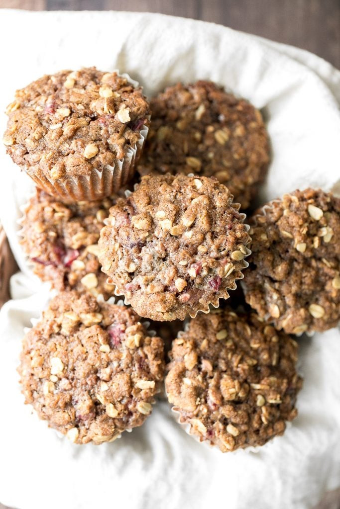 Don't throw away leftover cranberry sauce, instead create leftover cranberry sauce muffins with an oat streusel topping and enjoy for breakfast or dessert! | aheadofthyme.com