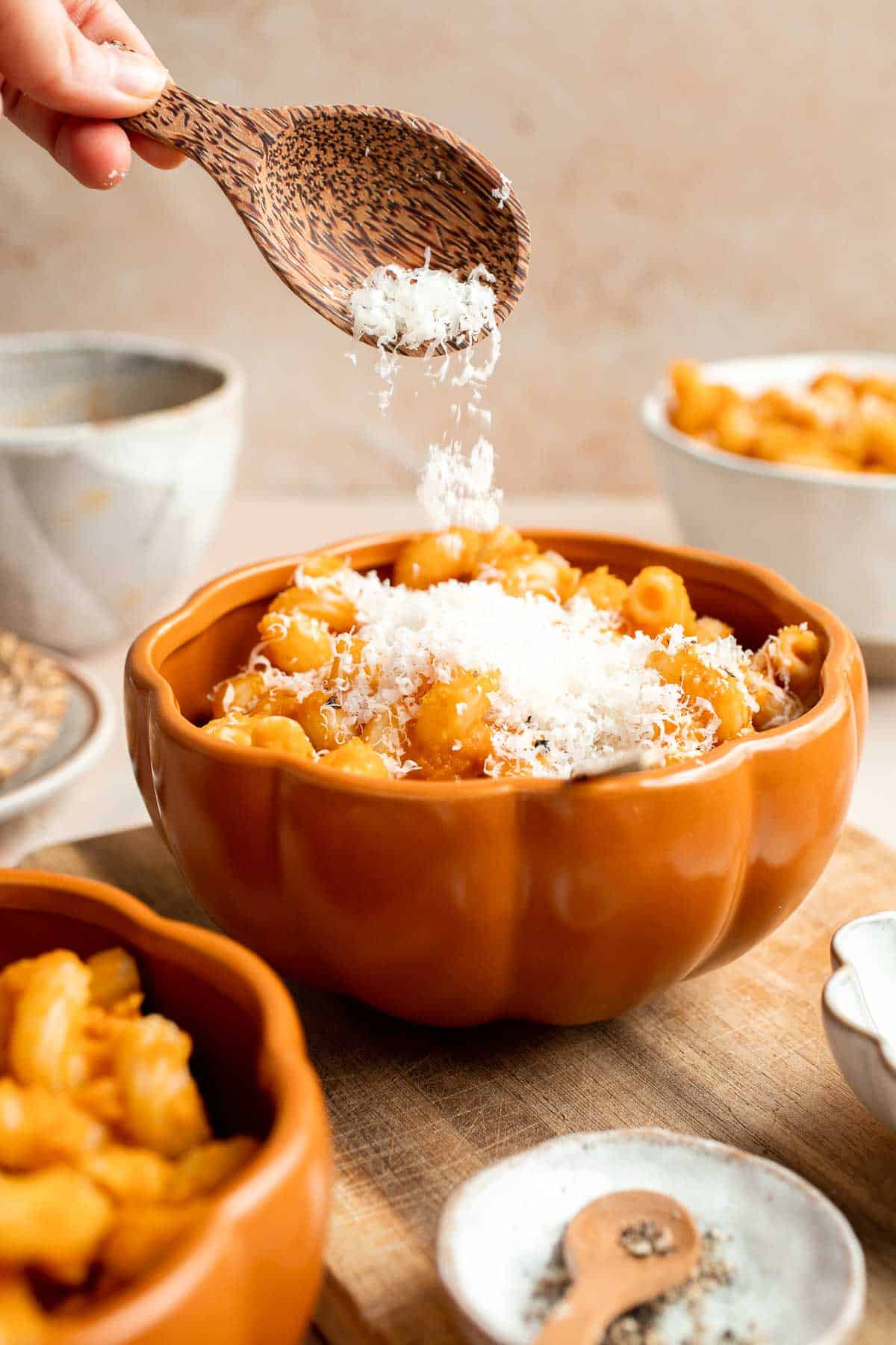 Pumpkin Pasta is one of the quickest and easiest pasta dishes you can make this fall! It's flavorful, creamy, cheesy, and made with real pumpkin! | aheadofthyme.com