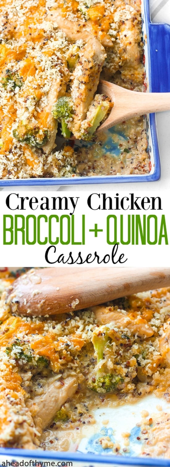 Creamy Chicken, Broccoli and Quinoa Casserole