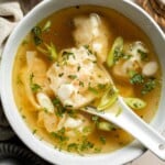 Easy 10-minute Wonton Soup is filling, delicious, and flavorful. With just a handful of simple ingredients, this homemade soup is ready in only 10 minutes! | aheadofthyme.com