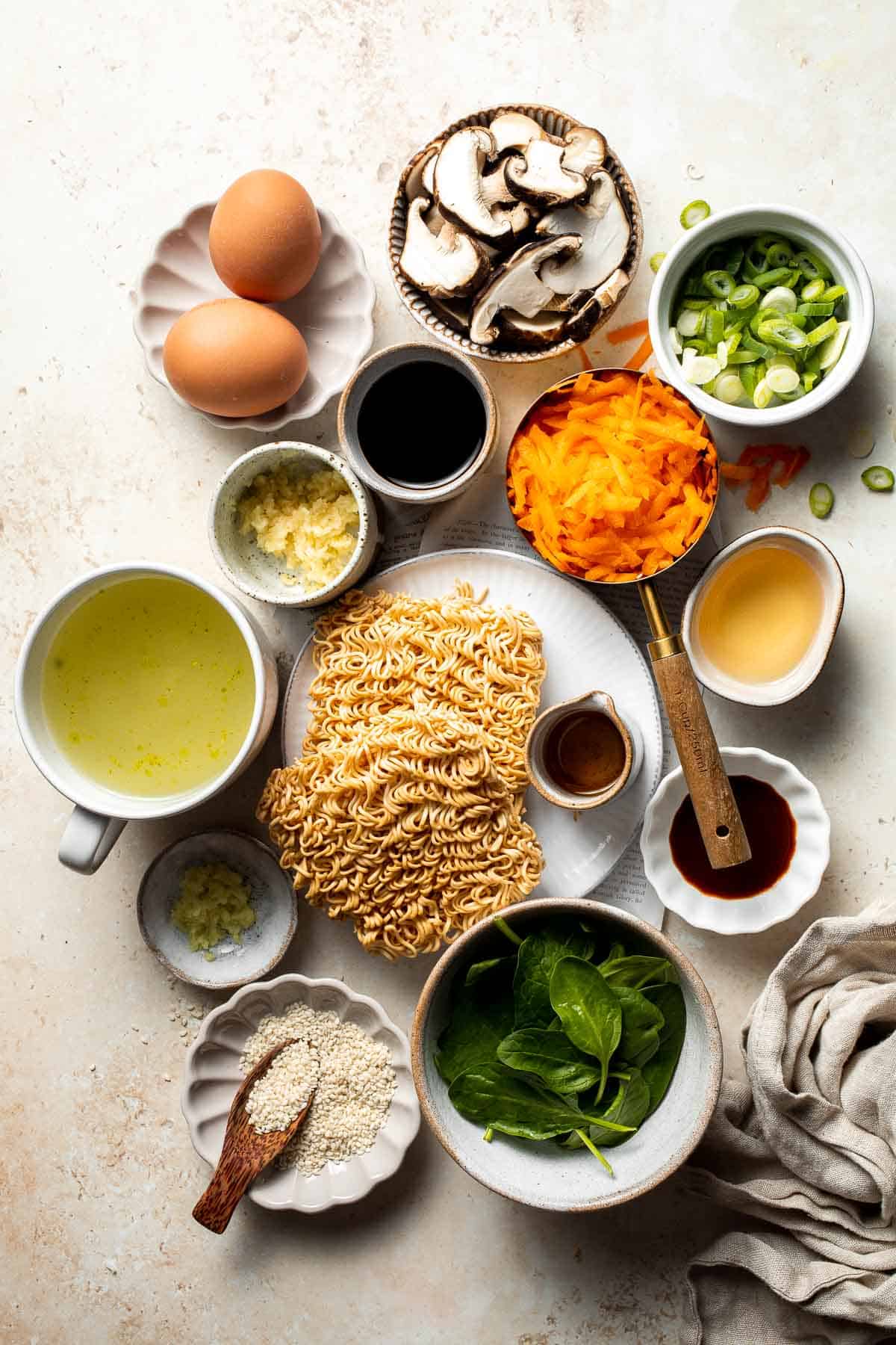 Put down that cup of instant noodles and make fresh, quick and easy Vegetarian Ramen in minutes with fresh vegetables, noodles and authentic umami flavours. | aheadofthyme.com