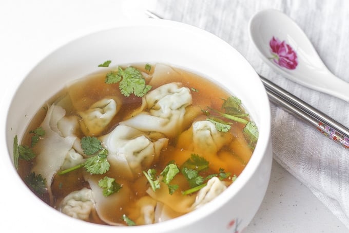 Easy 10-Minute Wonton Soup: Learn how to make easy 10-minute wonton soup, using just a handful of delicious ingredients. | aheadofthyme.com