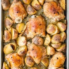 One Pan Garlic Roasted Chicken and Baby Potatoes-image