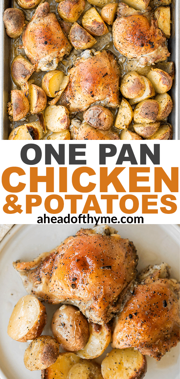 One Pan Garlic Roasted Chicken and Baby Potatoes