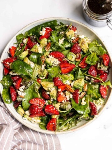Loaded with fresh ingredients, strawberry avocado salad with poppy seed dressing is the ultimate summer salad -- light, vibrant, fresh, sweet, and tangy. | aheadofthyme.com