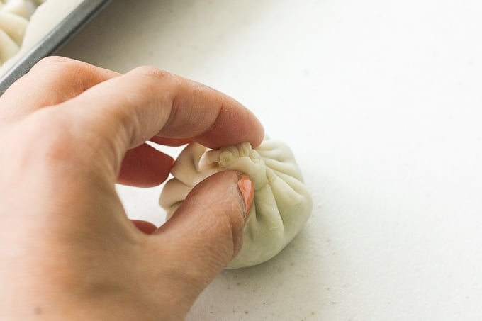 Easy to make chicken and shrimp dumpings can be steamed, boiled or fried and served with a side of soy sauce for dipping! | aheadofthyme.com