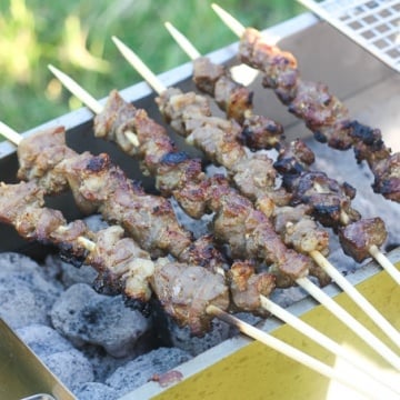 Craving authentic Chinese street food? You can now make juicy, grilled spicy cumin lamb skewers at home in your own backyard! | aheadofthyme.com