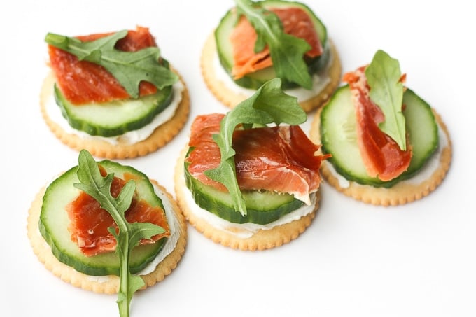 Smoked Salmon and Cream Cheese Cracker Bites - Ahead of Thyme