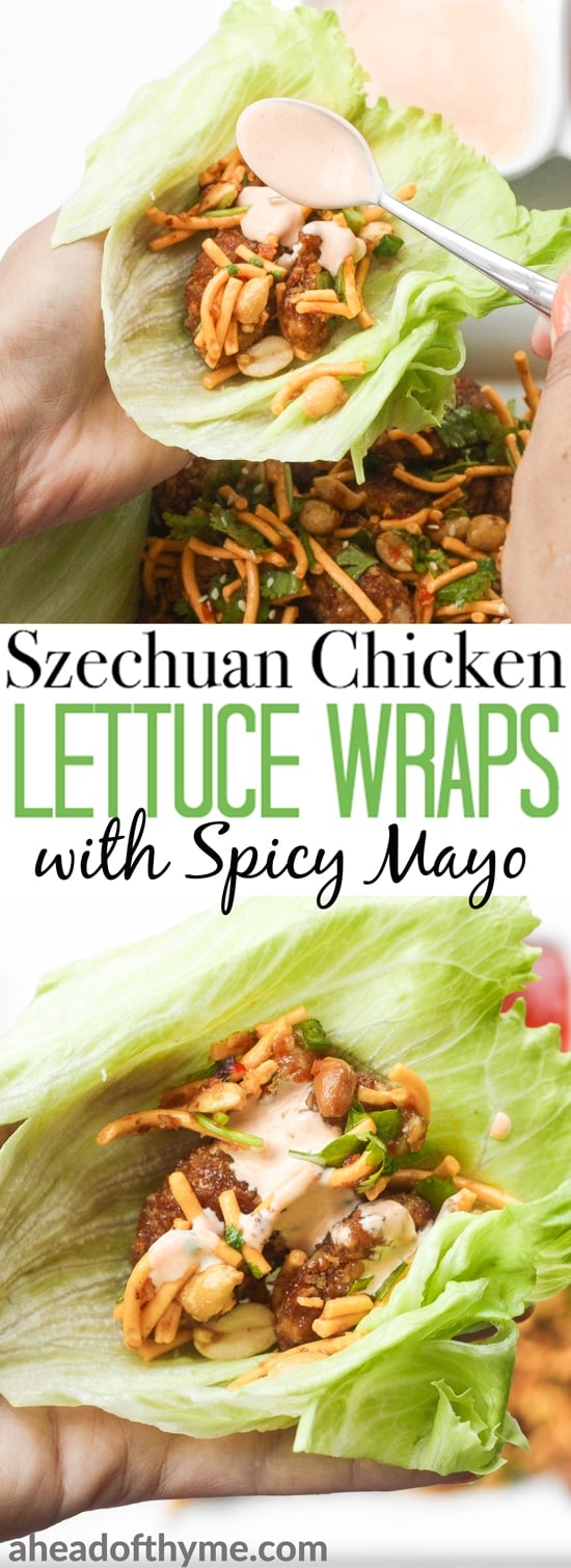 Szechuan Chicken Lettuce Wraps with Spicy Mayo (Cactus Club Copycat)