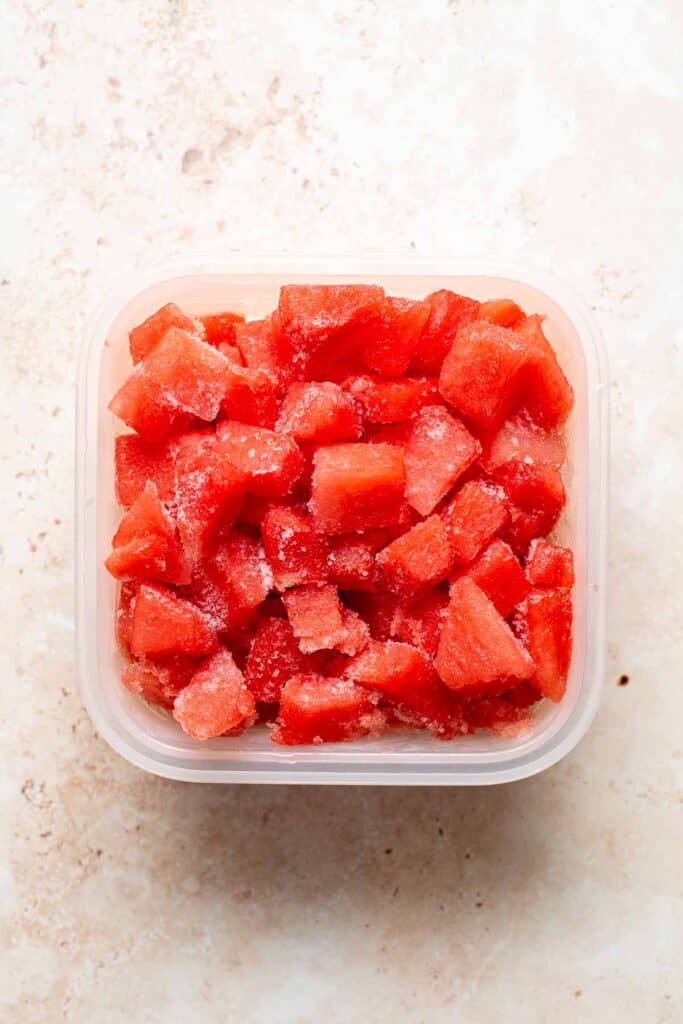 This 2-ingredient Watermelon Sorbet is easy to make, healthy, all-natural and vegan. Make this homemade frozen treat with no ice cream maker required! | aheadofthyme.com