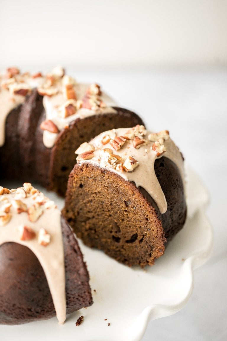 Gingerbread Bundt Cake with Maple Cinnamon Glaze Ahead of Thyme