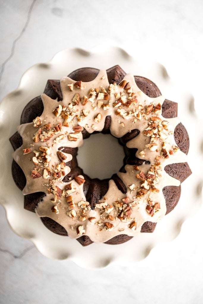 Gingerbread Bundt Cake with Vanilla Glaze