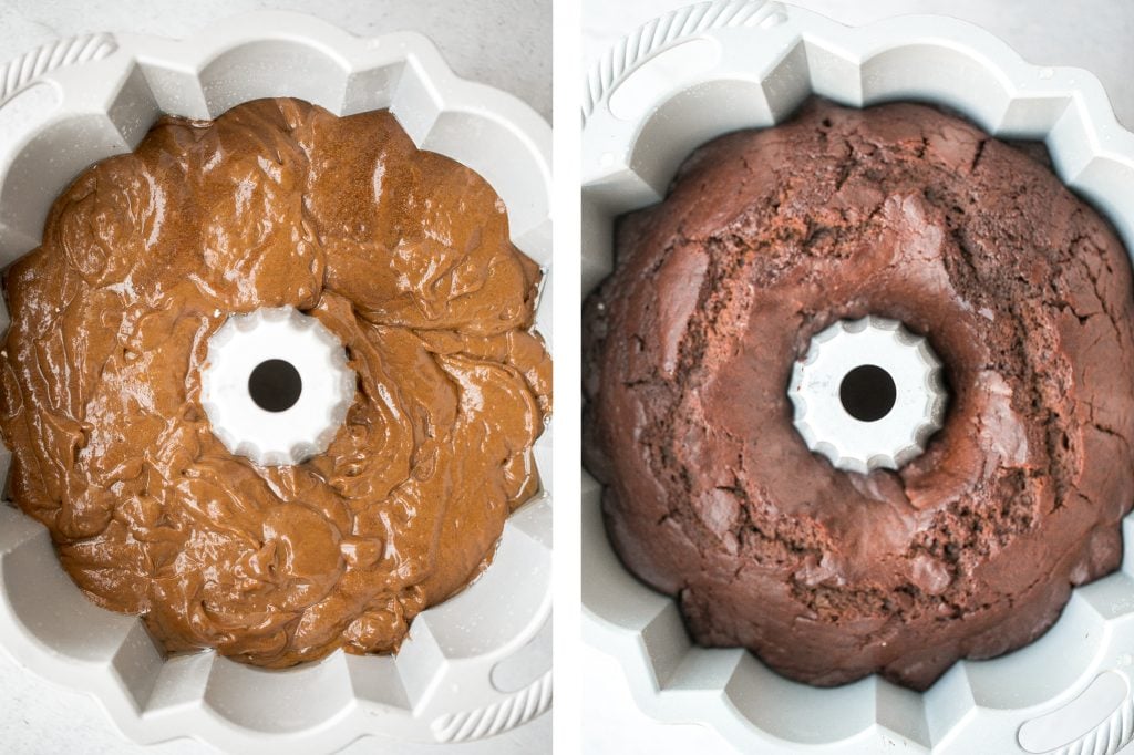 This showstopping festive gingerbread bundt cake with maple cinnamon glaze and pecans is moist, soft, and fluffy, and packed with warm holiday spices. | aheadofthyme.com
